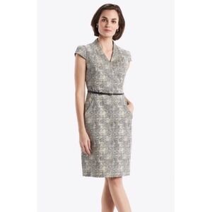 MM LaFleur Felisa Dress The Felisa Dress Scribble Jacquard‎ Sz 10 No Belt